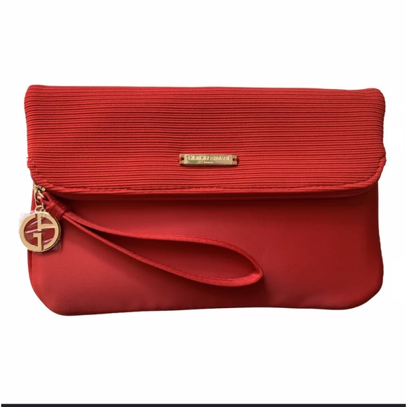 Giorgio Armani Handbags - NWOT GIORGIO ARMANI Womens Red Zipper Lightweight Wristlet Strap Folding Bag